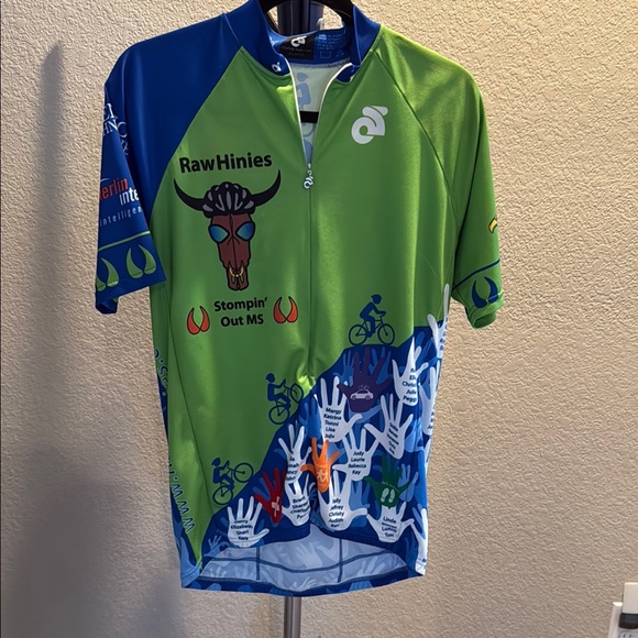 Champs Other - Champ stomp out MS Green and Blue Cycling Jersey. Size XL
